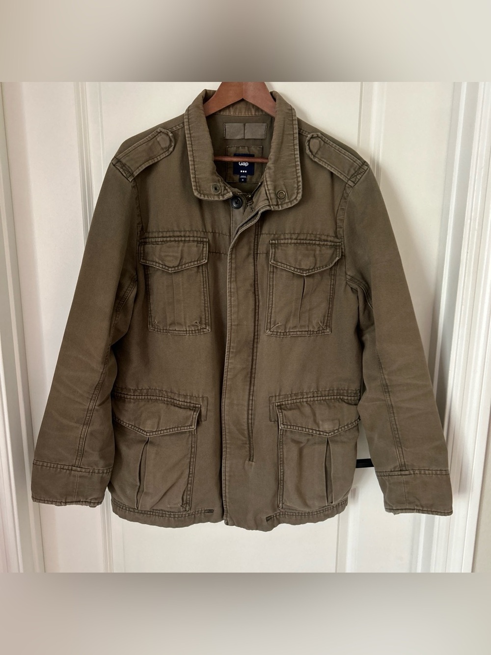 GAP Military-Style Field Jacket in Olive
